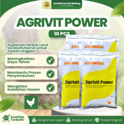 10 PCS AGRIVIT POWER 100 GRAM BY AGRINUSA LEBIH MURAH – Untuk  Multivitamin Dan Daya Tahan Tubuh Ternak Unggas