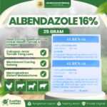 ALBEN 16% SERBUK 25 GRAM - Untuk Masalah Cacingan Pada Hewan Ternak Sapi Kerbau Kambing Domba Babi