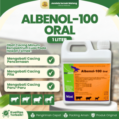 ALBENOL-100 ORAL 1 LITER – Untuk Atasi Segala Cacingan  Sapi, Kerbau, Kambing, Hewan Ternak.
