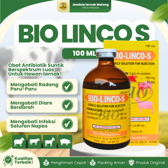 BIO LINCO S 100 ML - Untuk Masalah Saluran Pencernaan & Pernafasan Hewan