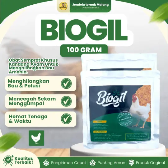 BIOGIL 100 GRAM – Untuk Penghilang Bau Amonia dan Pengurai Sekam Untuk Kandang