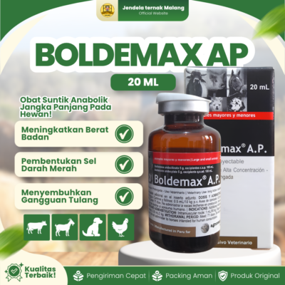 BOLDEMAX AP 20 ML BY AGROVET – Penggemuk Dan Efisiensi Pakan Hewan Ternak, Peliharaan Dan Unggas.