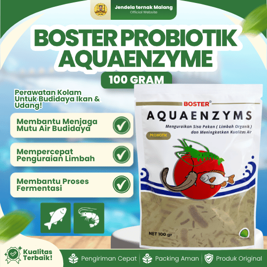 BOSTER PROBIOTIK AQUAENZYME 100 GRAM - Meningkatkan Kualitas Air Dan Menekan Bakteri, Dll.