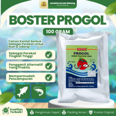 BOSTER PROGOL 100 GRAM – Pengganti Fungsi Telur Dan Minyak Ikan, Perekat Pellet Ikan dan Udang.
