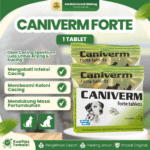 CANIVERM FORTE 1 TABLET BIOVETA - Untuk Masalah Cacingan Pada Hewan Peliharaan Kucing dan Anjing.