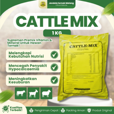 CATTLE MIX 1 KG BY SANBE – Vitamin dan Mineral Pelengkap Pakan, Meningkatkan Kesuburan, Dll.