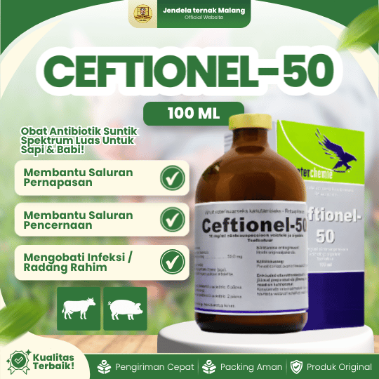CEFTIONEL-50 100 ML - Untuk Saluran Pernafasan dan Pencernaan Hewan