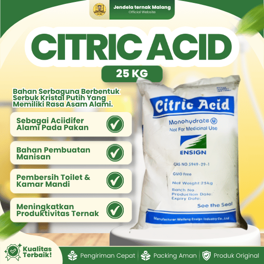 CITRIC ACID 1 SAK BERAT 25 KG - Food Grade, Citrun, Asam Sitrat Dan Pembuatan Manisan.