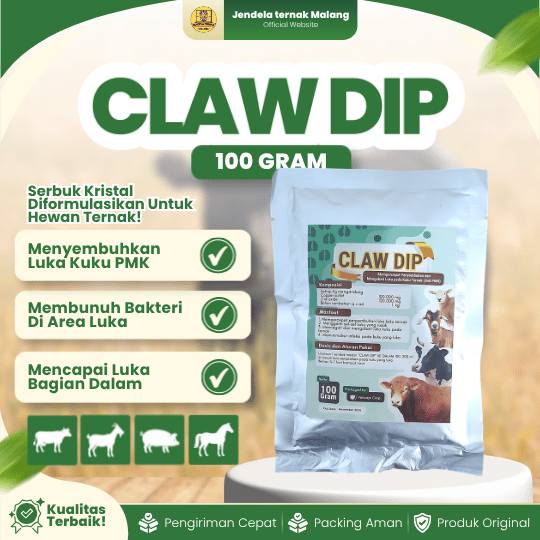 CLAW DIP 100 GRAM -  Atasi PMK, Infeksi Luka Kuku Terbuka, Membasmi Bakteri Hewan Ternak.