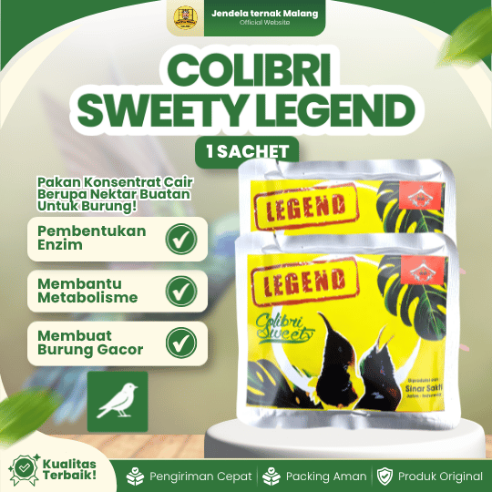 COLIBRI SWEETY LEGEND SACHET ECER SINAR SAKTI - Nektar Cair untuk Pakan Burung Kolibri Sogon Pleci