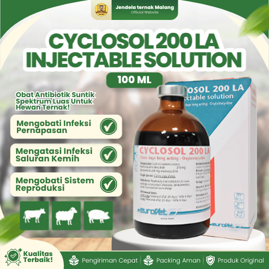 CYCLOSOL 200 LA INJECTABLE SOLUTION - Infeksi Pernapasan, Saluran Urinaria Hewan Ternak.