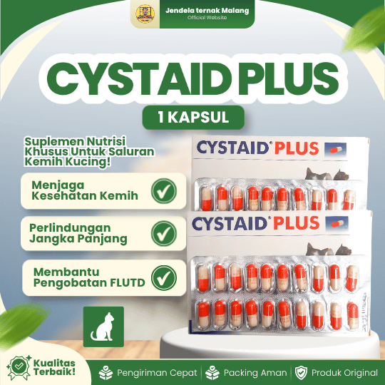CYSTAID PLUS 1 KAPSUL - Untuk Gangguan Kencing Dan Saluran Kemih Pada Hewan Kesayangan.