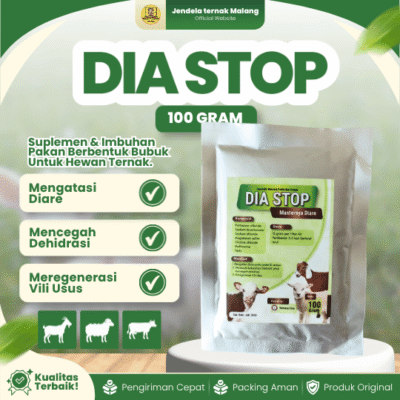 DIA STOP 100 GRAM – Untuk Masalah Diare Pada Hewan Ternak Sapi Kambing Domba Cempe dan Pedet