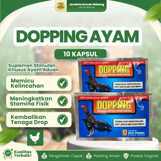 DOPPING AYAM 10 KAPSUL by EKA FARMA – Suplemen Penambah Stamina Untuk Ayam.