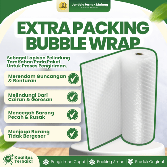 EXTRA PACKING BUBBLE WRAP - Untuk Keamanan Barang Selama Perjalanan.