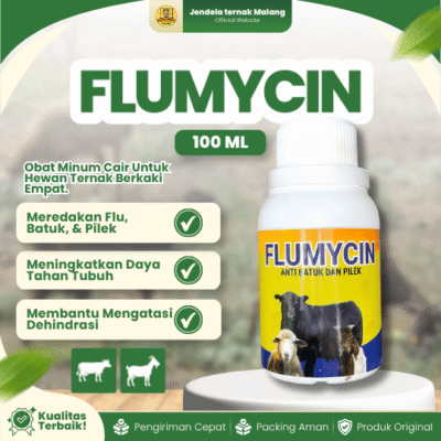 FLUMYCIN 100 ML – Atasi Flu, Batuk, Pilek Pada Hewan Ternak Lainnya.