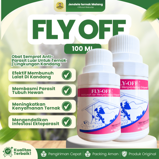 FLY OFF 100 ML- Ampuh Basmi Lalat, Kutu, Nyamuk, Parasit, Pinjal, Gudik Untuk Hewan.