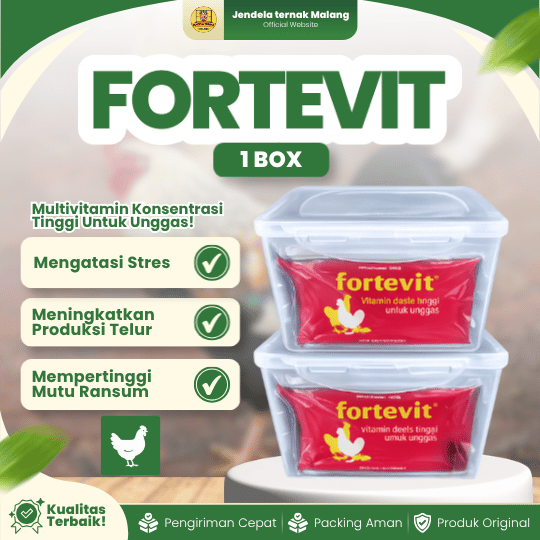 FORTEVIT 10 GRAM 1 BOX (30 PCS) - Vitamin Optimalkan Produktivitas Untuk Ayam Unggas
