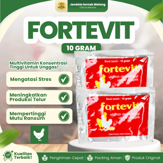 FORTEVIT 10 GRAM BY MEDION - Multivitamin Serbuk Untuk Unggas.
