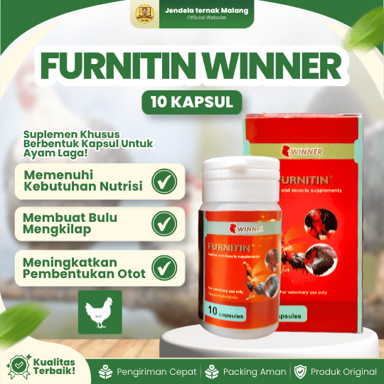 FURNITIN WINNER 10 KAPSUL BY MEDION - Vitamin Pembentukan Otot & Mengkilapkan Bulu Ayam.