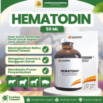 HEMATODIN 50 ML INJ – Untuk Penambah Dan Mempercepat Pertumbuhan Hewan Ternak Unggas.