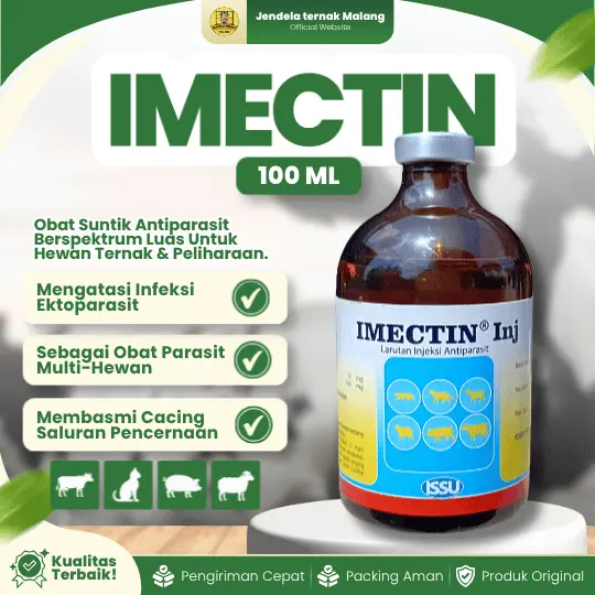 IMECTIN 100 ML – Untuk Ektoparasit Dan Endoparasi Like Ivomec Super Dan Intermectin Super.