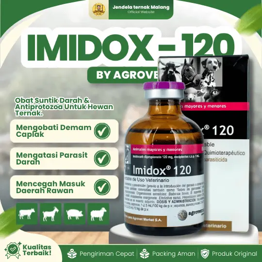 IMIDOX 120 BY AGROVET – Antiprotozoal Hematicide Agent Untuk Hewan Ternak.