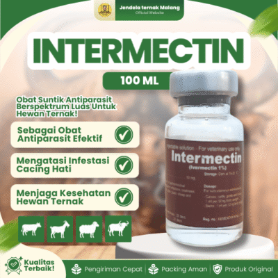 INTERMECTIN 10 ML – Untuk Masalah Ekto Dan Endo Hewan Ternak.