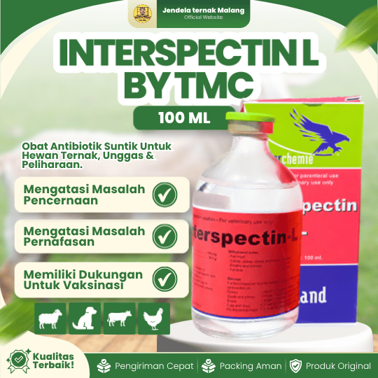INTERSPECTIN L BY TMC 100 ML - Untuk Masalah Saluran Pencernaan Dan Pernafasan Hewan Ternak.