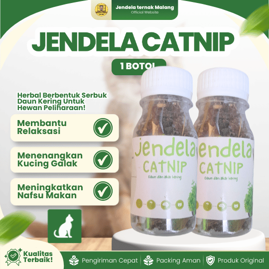 JENDELA CATNIP BOTOL - Catmint Anti Stress Membantu Kucing Merasa Gembira Dan Atasi Diare.