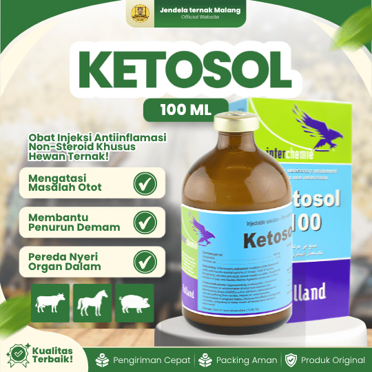 KETOSOL 100 ML -  Untuk Atasi Demam, Peradangan, Nyeri, Mastitis Pada Hewan Ternak