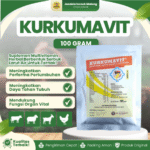 KURKUMAVIT 100 GRAM MITRAVET – Ekstrak Herbal, Selenium, Elektrolit Dan Multivitamin Untuk Hewan Ternak dan Unggas.