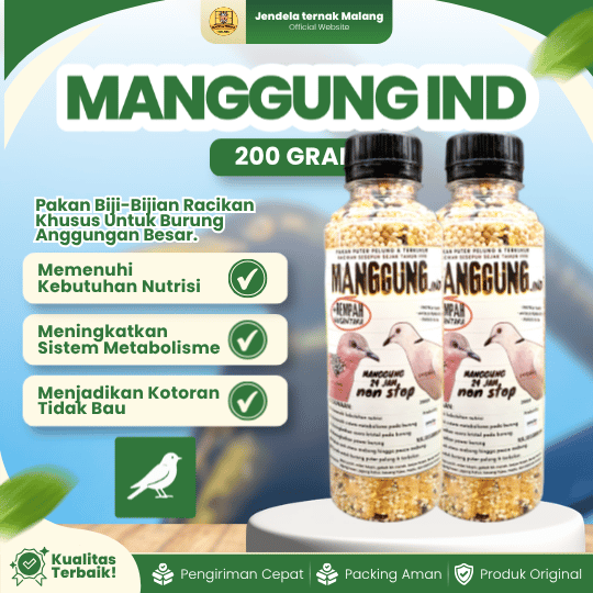 MANGGUNG.IND 200 GRAM - Pakan Burung Yang Meningkatkan Metabolisme Dan Power Lengkap.