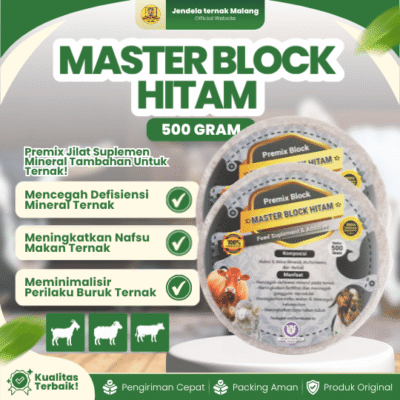 MASTER BLOCK HITAM 500 GRAM – Mineral Blok untuk Hewan Ternak Kambing Domba