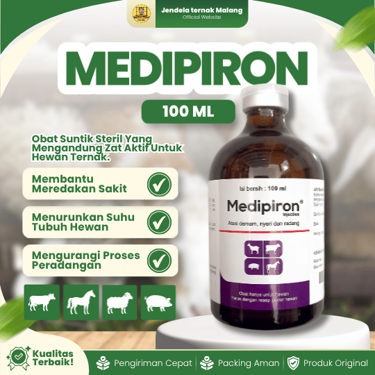MEDIPIRON 100 ML - Penurun Panas, PMK, Penyakit Mulut Dan Kuku Untuk Hewan Ternak.