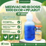 MEDIVAC ND IB DOSIS 1000EKOR + PELARUT BY MEDION –  Infeksius Bronkitis Dan Telo Tetelo Unggas.