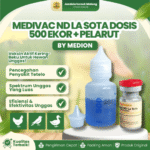 MEDIVAC ND LA SOTA DOSIS 500 EKOR + PELARUT BY MEDION – Telo Tetelo Vaksin Untuk Unggas.