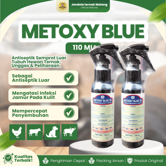 METOXY BLUE 110 ML- Untuk Mempercepat Penyembuhan Luka Antiseptik Spray Hewan Ternak.