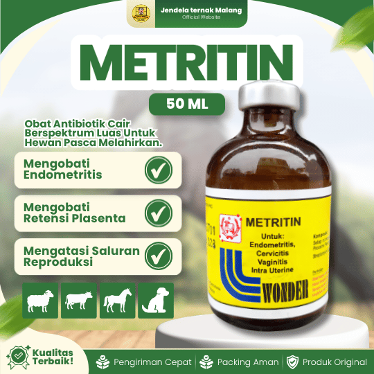 METRITIN 50 ML BY WONDER - Untuk Endometritin, Saluran Pencernaan & Reproduksi Hewan.