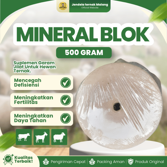 MINERAL BLOK 500 GRAM - Meningkatkan Nafsu Makan, Daya Tahan Tubuh Dan Fertilitas Ternak.