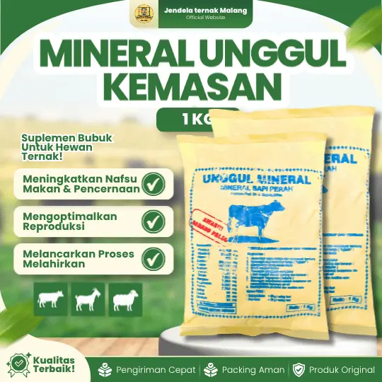 MINERAL UNGGUL KEMASAN 1 KG – Mineral Untuk Hewan Ternak.