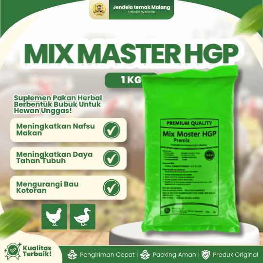 MIX MASTER HGP 1 KG - Herbal Growth Promotor, Pemacu Pertumbuhan Dan Nafsu Makan Untuk Unggas.