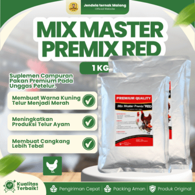 MIX MASTER PREMIX RED 1 KG – Pemerah Kuning Telur, Meningkatkan Produksi Telur Pada Ayam Dan Unggas.
