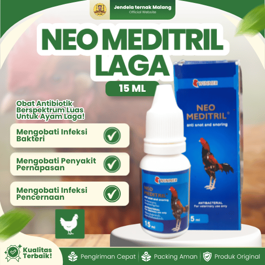 NEO MEDITRIL LAGA 15 ML BY WINNER - Anti Snot, Ngorok Untuk Ayam.
