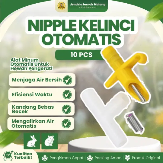 NIPPLE KELINCI PLASTIK 10 PCS – Alat Minum Kelinci & Hewan Kecil Lainnya.