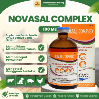 NOVASAL COMPLEX 100 ML – Meningkatkan Metabolisme Untuk Hewan Ternak, Unggas Dan Peliharaan.