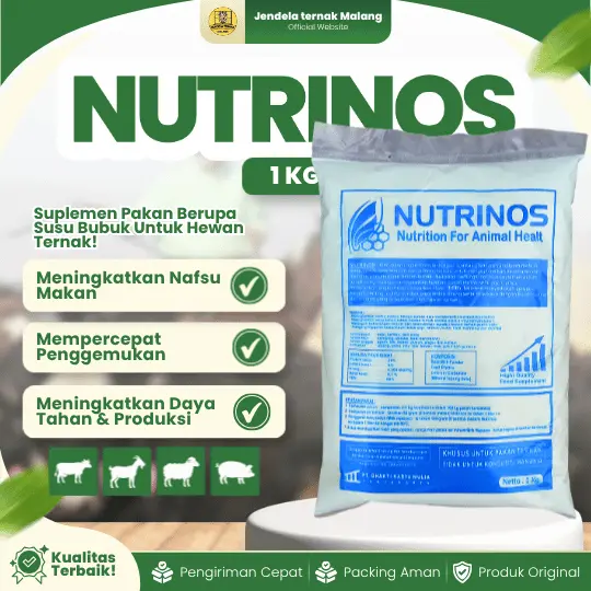 NUTRINOS 1 KG – Susu Pengganti Susu Induk Dalam Kemasan Untuk Hewan Ternak.