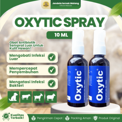 OXYTIC SPRAY 60 ML – Untuk Masalah Luka & Kulit Hewan Ayam Sapi Kambing Domba Anjing Kucing