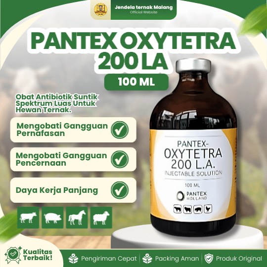 PANTEX OXYTETRA 200 LA 100 ML - AB Pernafasan Dan Pencernaan Untuk Hewan Ternak.