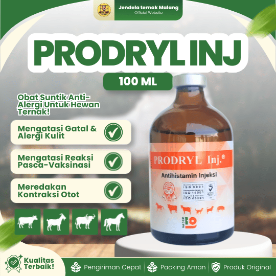 PRODRYL INJ 100 ML BY VADCO - Untuk Atasi Gatal dan Alergi Pada Hewan Ternak